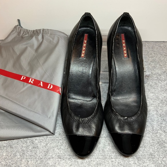 Prada Shoes - Vintage Prada Linea Rossa Kitten Heel Pumps